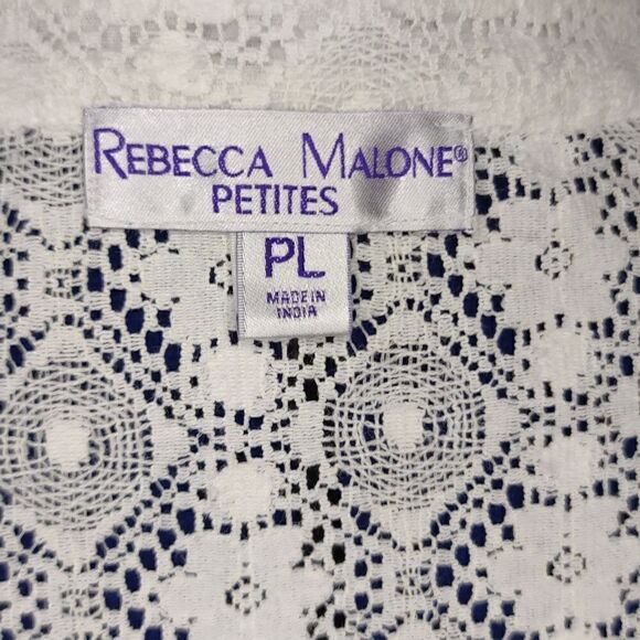 NWOT PL  Rebecca Malone Petites  Intricate pattern 3/4 sleeves summer jacket. - Picture 9 of 12